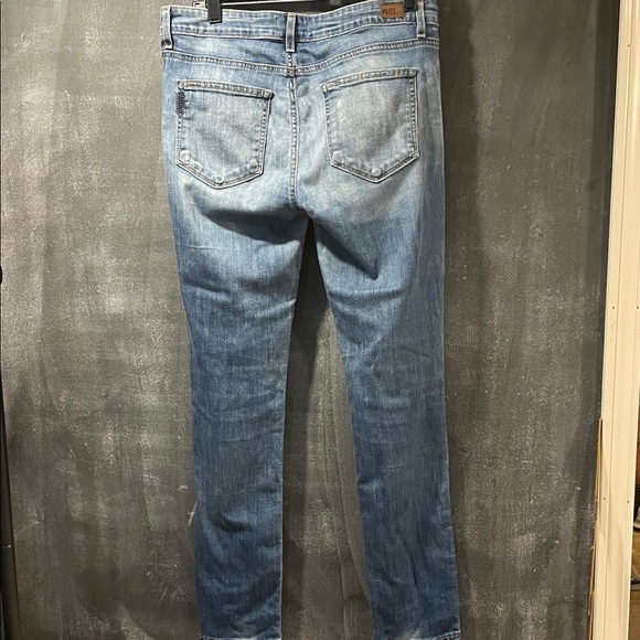 PAIGE jimmy jimmy skinny jeans. Women's Light Blue Straight Leg distressed Jeans - Picture 8 of 13
